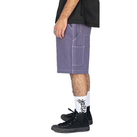 WELCOME SKATEBOARDS パンツ ショーツ ウェルカム　BRACE CANVAS CARPENTER SHORTS （GRAPE）