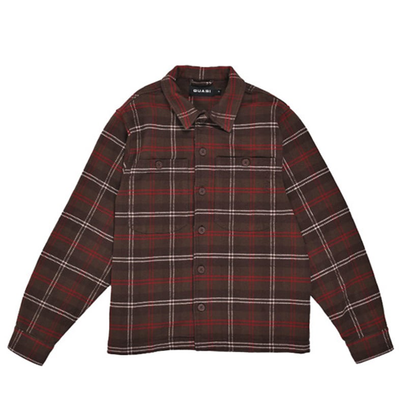QUASI シャツ 長袖 茶色 クワジ クワージー クアジ QUASI SKATEBOARDS