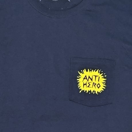 SALE ANTIHERO SKATEBOARDS Tシャツ アンタイヒーロー ネイビー 半袖　CURB PIGEON SAM DAVIDSON POCKET TEE (NAVY)