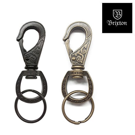 BRIXTON スクロール キーチェン キークリップ ブリクストン　SCROLL KEY CHAIN （BLACK　ANTIQUE BRONZE）