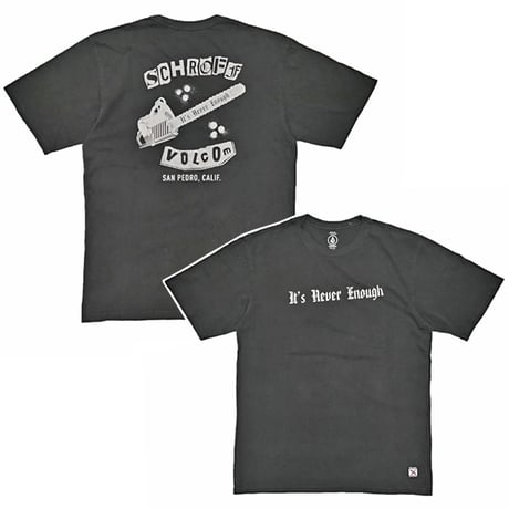 VOLCOM ボルコム Tシャツ 半袖 チャコールグレー メンズ　SCHROFF X VOLCOM CHAINSHAW SHORT SLEEVE TEE (STEALTH)