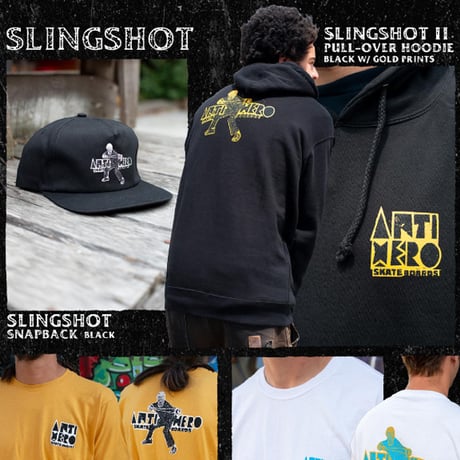 SALE ANTIHERO  SKATEBOARDS パーカー アンタイヒーロー 黒　SLINGSHOT Ⅱ PULLOVER HOODIE （BLACK）
