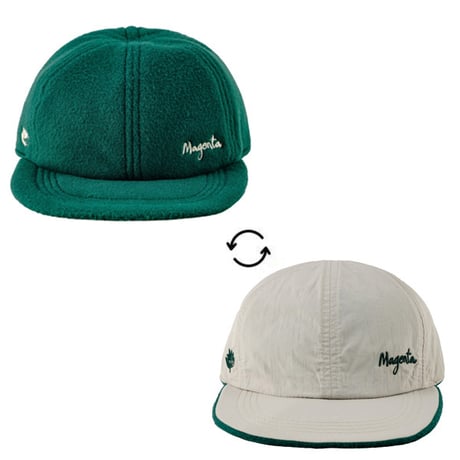 MAGENTA キャップ リバーシブル フリース 緑 ベージュ マゼンタ マジェンタ　MAGENTA SKATEBOARDS 6P REVERSIBLE HAT （GREEN）