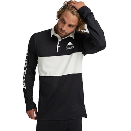 SALE BURTON メンズ インナー Men's Burton Midweight Base Layer Rugby Shirt （True Black / Stout White）
