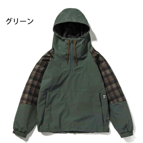 SALE スノージャケット スノーボードウエア インハビタント inhabitant VINTAGE ANORACK PULLOVER JACKET （グリーン　ベージュ）