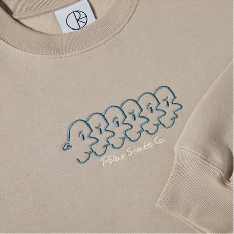 SALE POLAR SKATE CO スウェット ポーラー メンズ　FACES DAVE CREWNECK（TAUPE　GREY BLUE）