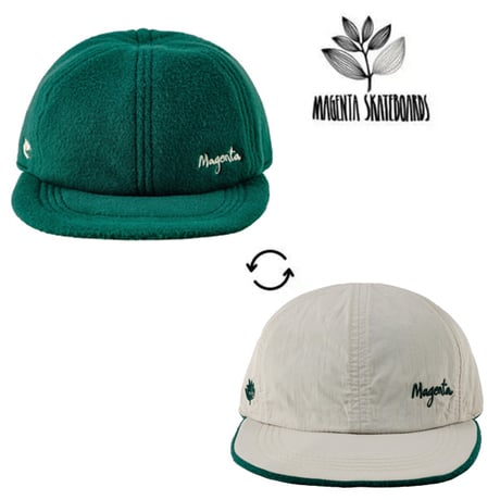 SALE MAGENTA キャップ リバーシブル フリース 緑 ベージュ マゼンタ マジェンタ　MAGENTA SKATEBOARDS 6P REVERSIBLE HAT （GREEN）