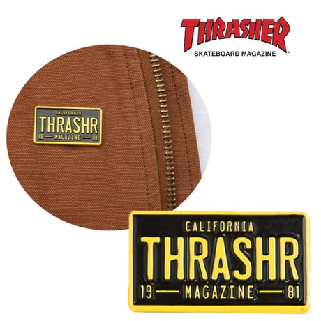 THRASHER ピン　THRASHER MAGAZINE THRASHER LICENSE PLATE LAPEL PIN  （B） スラッシャー ピンバッジ