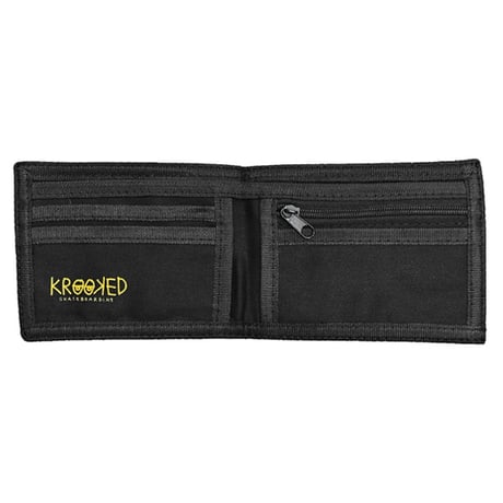 KROOKED 財布 クルキッド　KROOKED SKATEBOARDS EYES WALLET BIFOLD WALLET  （BLACK） 二つ折り財布 クルキッド