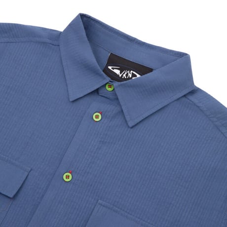 SALE WKND SKATEBOARDS シャツ 半袖 ウィークエンド　WILSON S/S SHIRT (OVERDYED BLUE)