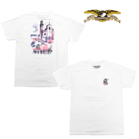 ANTIHERO SKATEBOARDS Tシャツ　ANTI HERO CITYSCAPES TEE (WHITE) Tシャツ 半袖 メンズ アンタイヒーロー
