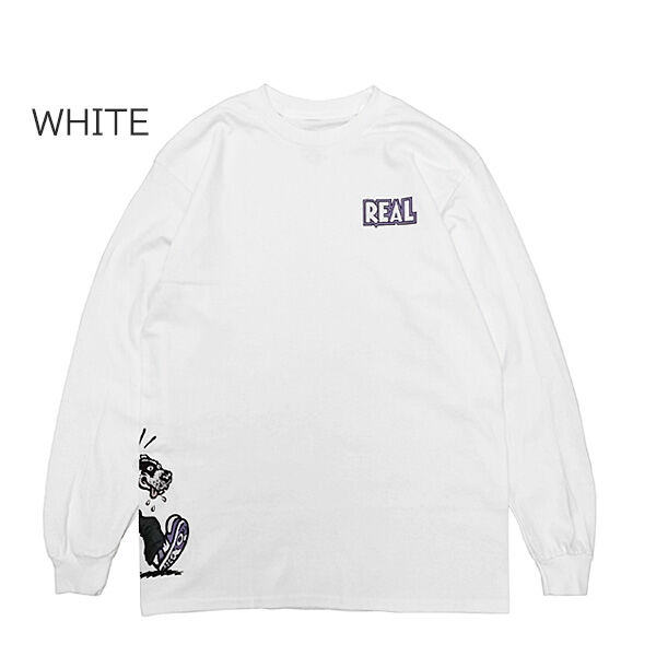 REAL SKATEBOARDS Tシャツ 長袖 リアル スケートボード　COMIX L/S TEE （WHITE　ROYAL）