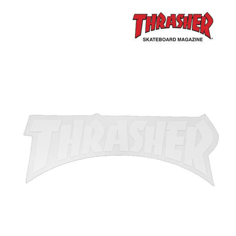 THRASHER ステッカー　THRASHER MAGAZINE DIE CUT LOGO STICKER (WHITE) スラッシャー