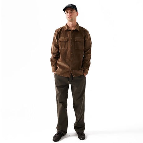 SALE FORMER シャツ 長袖 フランネル コーデュロイ フォーマー　FORMER FLANEL VIVIAN CORD LS SHIRT (BROWN）