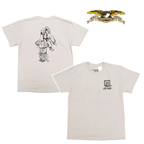 SALE ANTIHERO SKATEBOARDS Tシャツ アンタイヒーロー グレー 半袖　I HATE COMPUTERS TEE (ICE GREY)