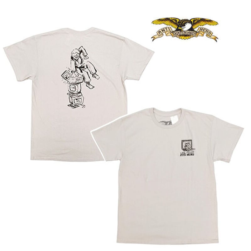 ANTIHERO SKATEBOARDS Tシャツ アンタイヒーロー グレー 半袖 I