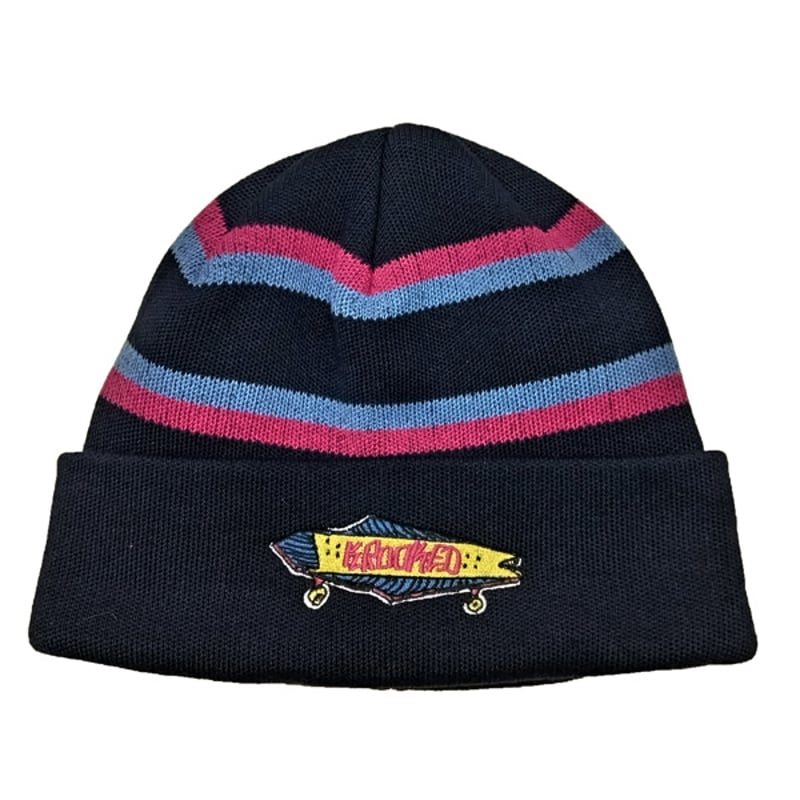 KROOKED ビーニー ネイビー クルキッド KROOKED SKATEBOARDS BOR