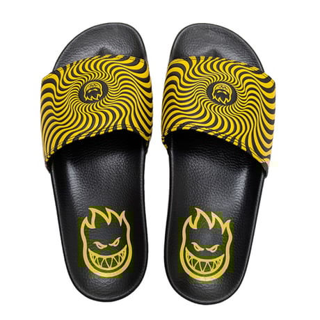 SPITFIRE WHEELS サンダル スピットファイア　SPIT FIRE BIGHEAD SWIRL SLIDE SANDAL （BLACK / YELLOW） スライドサンダル メンズ