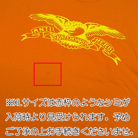 SALE ANTIHERO SKATEBOARDS Tシャツ アンタイヒーロー オレンジ 半袖 BASIC EAGLE S/S TEE (ORANGE)