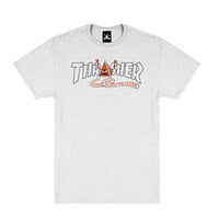 THRASHER Tシャツ 半袖 スラッシャー　THRASHER MAGAZINE x TOY MACHINE PYRAMID T-SHIRT (ASH GREY)
