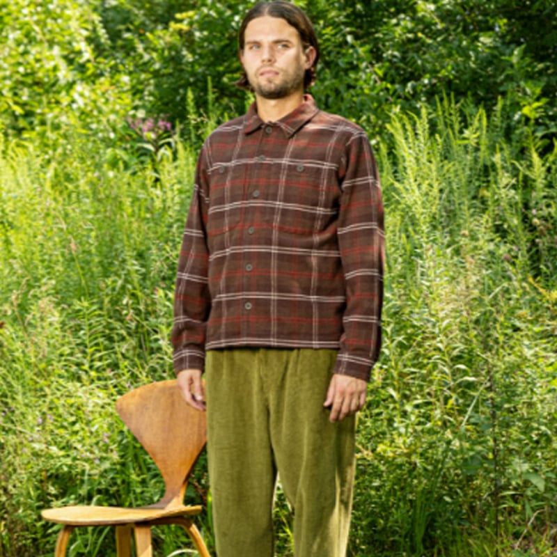 QUASI シャツ 長袖 茶色 クワジ クワージー クアジ QUASI SKATEBOARDS