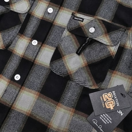 SALE BRIXTON BOWERY シャツ 長袖 ブリクストン チェック　20TH ANNIV BOWERY FLANNEL SHIRT （BLACK/CREAM）