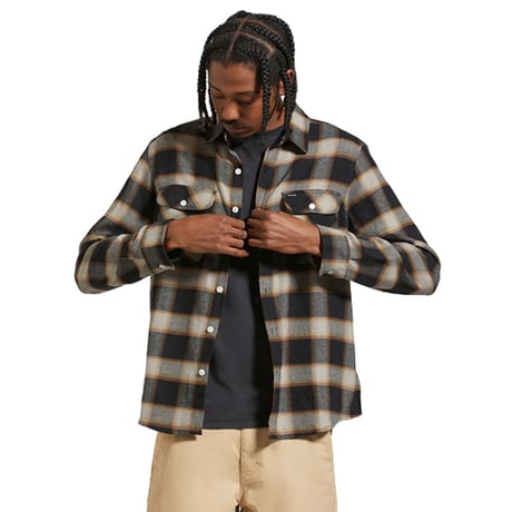 SALE BRIXTON BOWERY シャツ 長袖 ブリクストン チェック　20TH ANNIV BOWERY FLANNEL SHIRT （BLACK/CREAM）