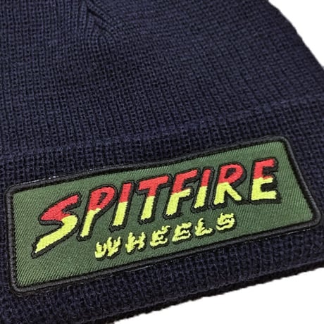 SPITFIRE  ビーニー　SPITFIRE WHEELS HELL HOUNDS SCRIPT PATCH CUFF BEANIE（NAVY） スピットファイア ニット帽