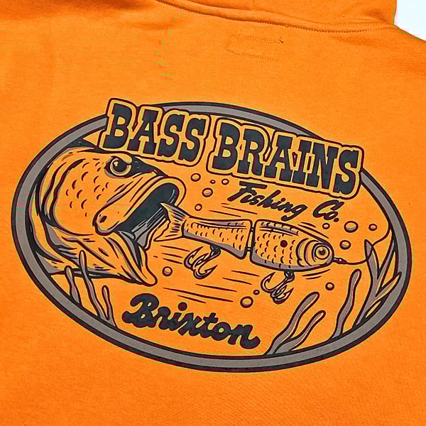 BRIXTON パーカー ブリクストン メンズ オレンジ BASS BRAINS SWIM H