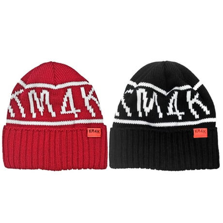 KM4K ビーニー　KM4K TEAM MANAGER BEANIE 10 （DARK RED　BLACK） 24-25 メンズ レディース カモシカ