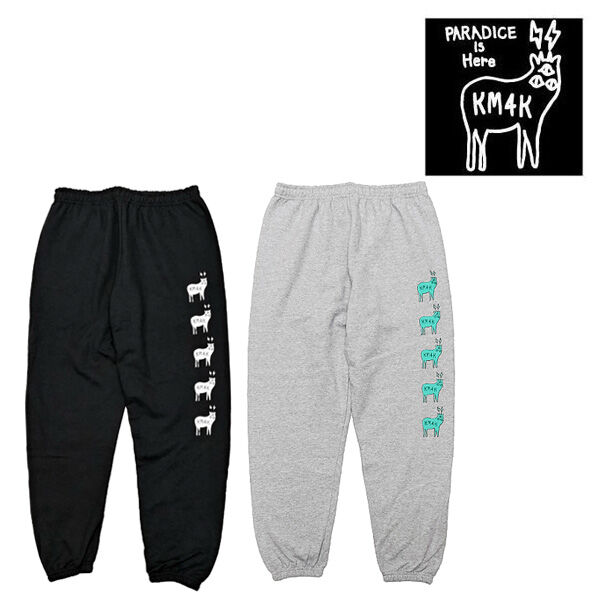 KM4K パンツ SALE KM4Kパンツ KM4K EASY SWEAT PANTS （BLACK GRAY