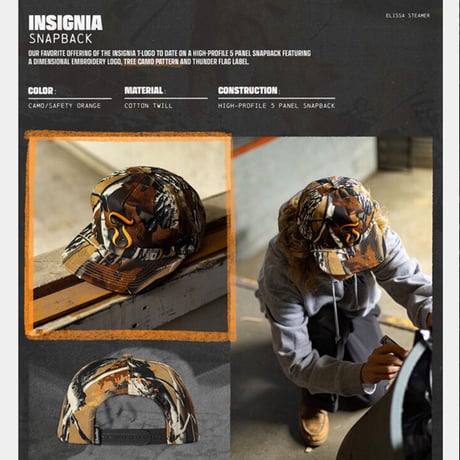THUNDER TRUCKS サンダー スケボー キャップ カモ　INSIGNIA SNAPBACK CAP （CAMO）