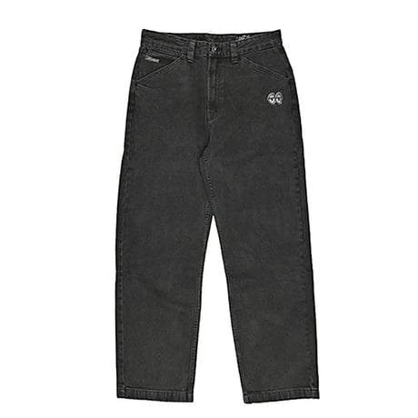 SALE KROOKED パンツ クルキッド　KROOKED SKATEBOARDS EYES DENIM TWILL PANTS （BLACK）