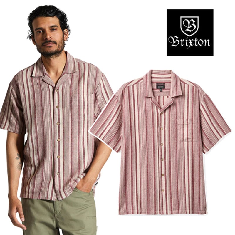 SALE BRIXTON シャツ 半袖 ブリクストン メンズ BUNKER SEERSUCKE