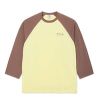 POLAR SKATE CO Tシャツ 7分袖 ブラウンｘイエロー ポーラー メンズ　3/4 Sleeve Tee （Cinnamon/Light Yellow）