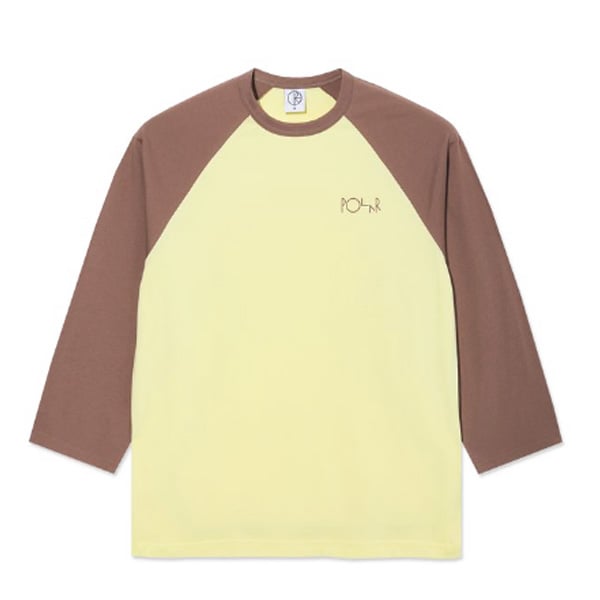POLAR SKATE CO Tシャツ 7分袖 ブラウンxイエロー ポーラー メンズ 3