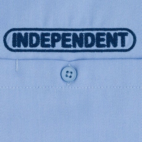 INDEPENDENT シャツ　INDEPENDENT Baseplate Work Independent Mens Shirt （Light Blue） インディペンデント  半袖シャツ