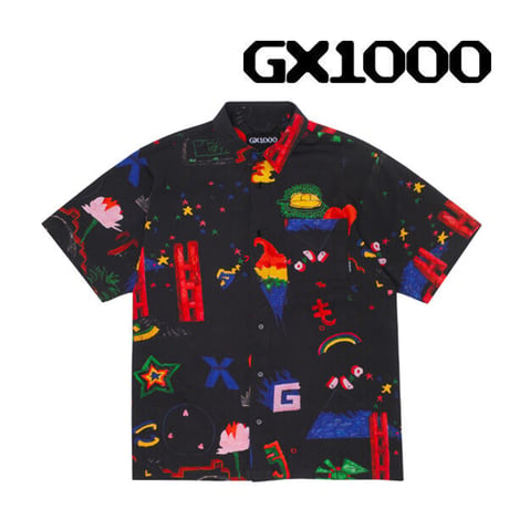 夏の準備早得キャンペーン！ GX1000 シャツ 半袖 ジーエックスセン　Panda Sex Rayon Shirt （Black） SALE