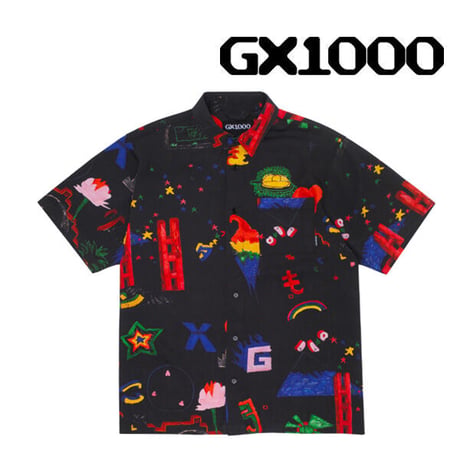 SALE GX1000 シャツ 半袖 ジーエックスセン　Panda Sex Rayon Shirt （Black）