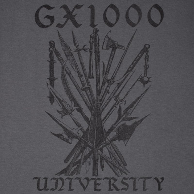 GX1000 Tシャツ 半袖 ジーエックスセン チャコールグレー University