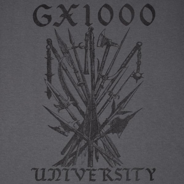 GX1000 Tシャツ 半袖 ジーエックスセン チャコールグレー University