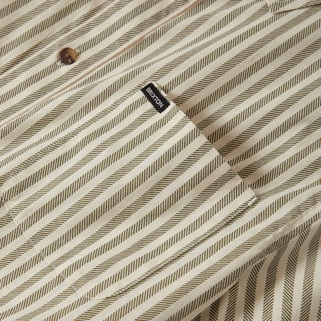 BRIXTON シャツ 半袖 ブリクストン メンズ グリーンＸベージュ　CHARTER PRINT S/S WVN SHIRT