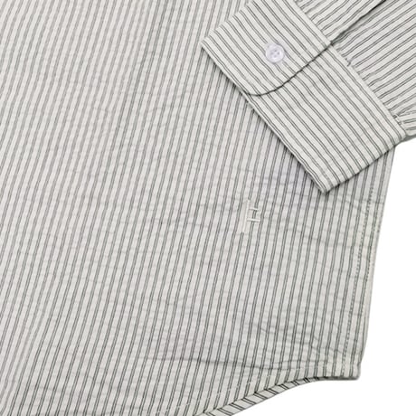 FORMER シャツ 長袖 サッカー フォーマー　FORMER BROADCAST SEERSUCKER LS SHIRT (BONE BLACK）