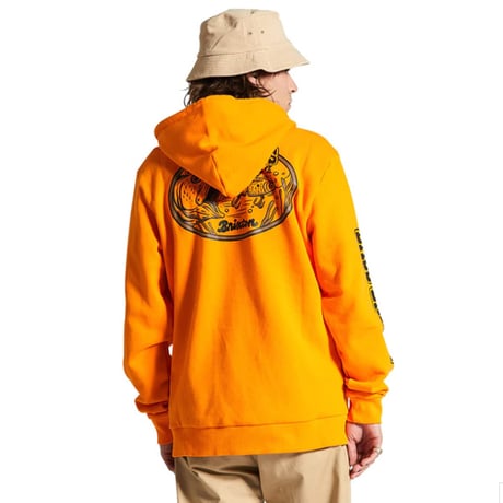 SALE BRIXTON パーカー ブリクストン メンズ オレンジ　BASS BRAINS SWIM HOOD （ORANGE）