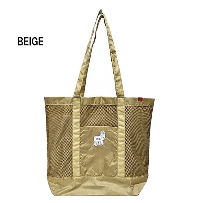 KM4 バッグ KM4K ONSEN TOTE BAG (BEIGE OLIVE)メッシュ ト KM4 バッグ KM4K ONSEN TOTE BAG (BEIGE OLIVE)メッシュ ト