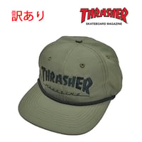 “訳ありOUTLET SALE” THRASHER キャップ スラッシャー　ROPE SNAPBACK CAP（OLIVE）