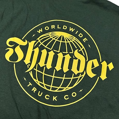 THUNDER TRUCKS サンダー スケボー Tシャツ 半袖 緑 　WORLDWIDE DBL S/S TEE （FOREST GREEN）