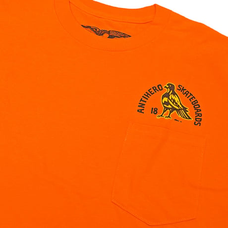 ANTIHERO SKATEBOARDS Tシャツ アンタイヒーロー 蛍光オレンジ 半袖　ANTIHERO ROCK DOVE FILL S/S POCKET TEE (SAFETY ORANGE)