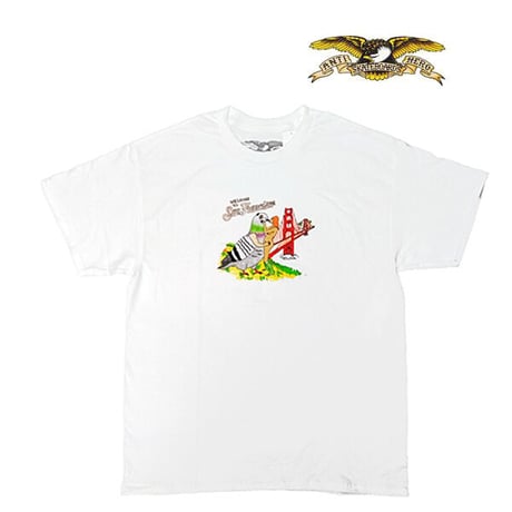 ANTIHERO SKATEBOARDS Tシャツ　ANTI HERO  POROUS WALKER PIGEON VISION TEE （WHITE） 半袖 メンズ アンタイヒーロー