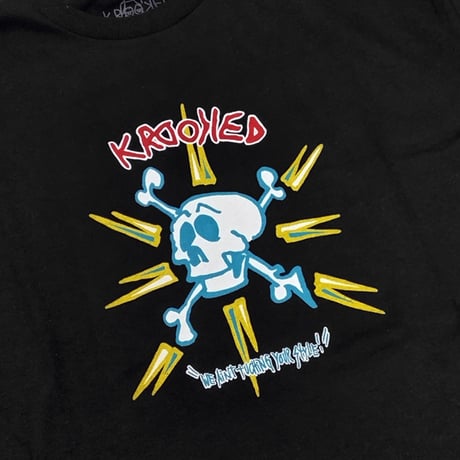 KROOKED Tシャツ クルキッド 半袖 黒　KROOKED SKATEBOARDS STYLE S/S TEE （BLACK）